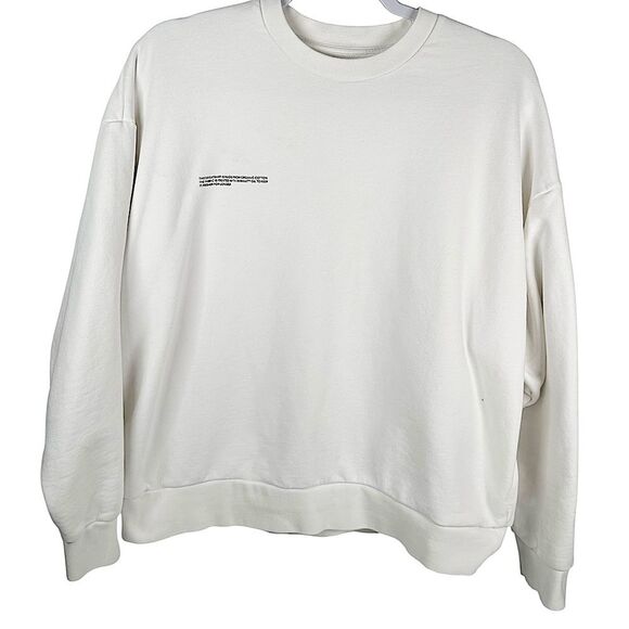 Pangaia Womens 365 Midweight Crewneck Organic Sweatshirt in Off-White Size Large - Picture 3 of 11